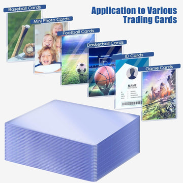 200 Pack 3"x4" Top loaders for Cards - 35pt Premium Hard Plastic Card Protectors, Plastic Card Sleeves, for Trading Baseball Game Sports Collectible