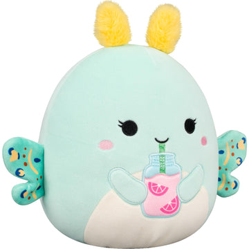 Squishmallows Original 8in Connie the Emerald Moth Drinking Pink Lemonade - Official Jazwares Plush (Little)