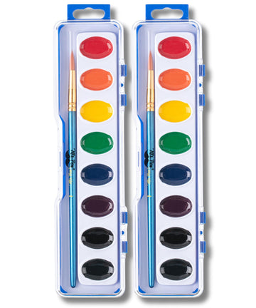 Mr. Pen- Washable Watercolors, 2 Pack, 8 Colors with Paint Brush