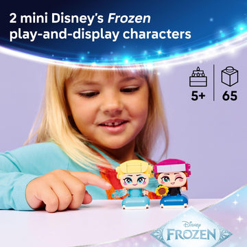 LEGO Disney Frozen Mini Anna & Elsa Toys - Building Set for Girls & Boys, Ages 5+ - Frozen Toys for Pretend Play or Bedroom Decor - Gifts