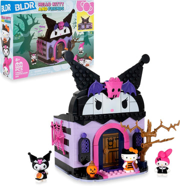 BLDR Hello Kitty and Friends Kuromi’s Haunted House Building Set - Hello Kitty, Kuromi, & My Melody Minifigures - Gift for Kids and Sanrio Fans Ages