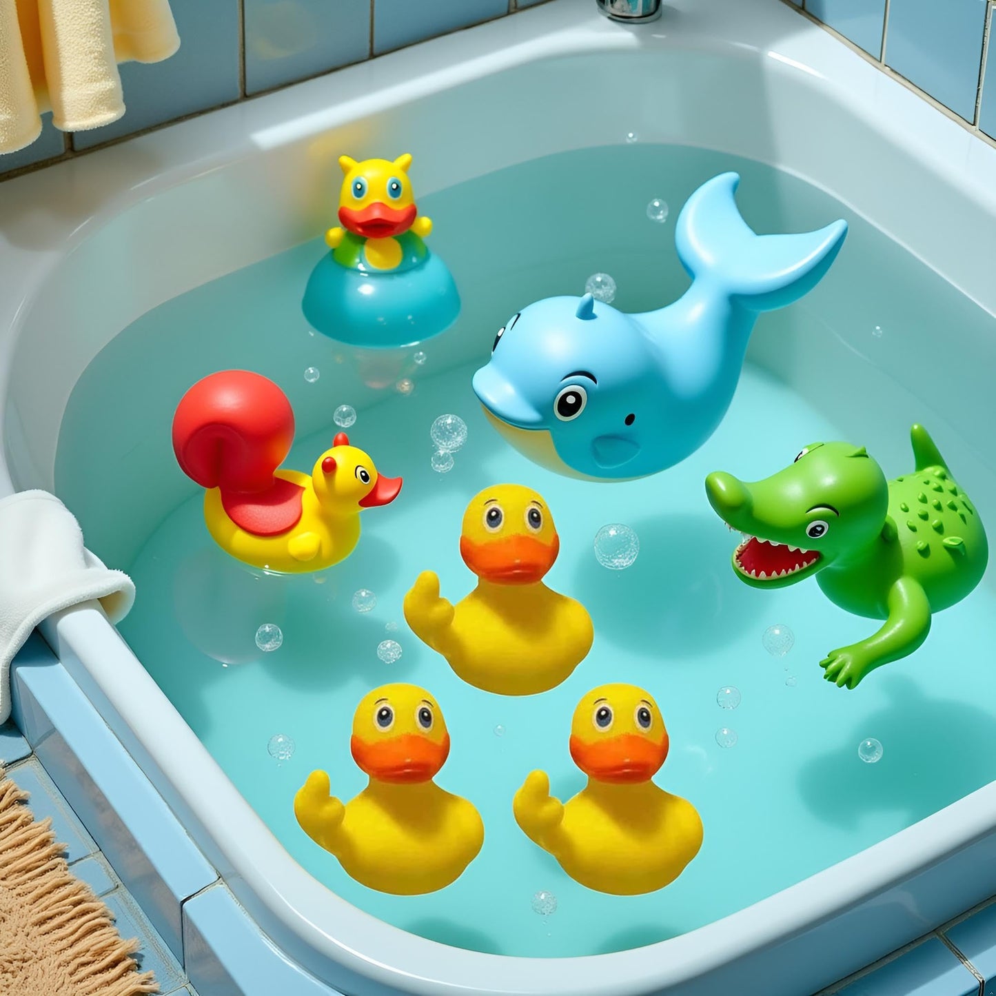 3Pcs Yellow Rubbers Ducks, Cute Small Rubbers Ducks Funny Rubber Ducky Car Accessories for Car Dashboard Decorations,Bath