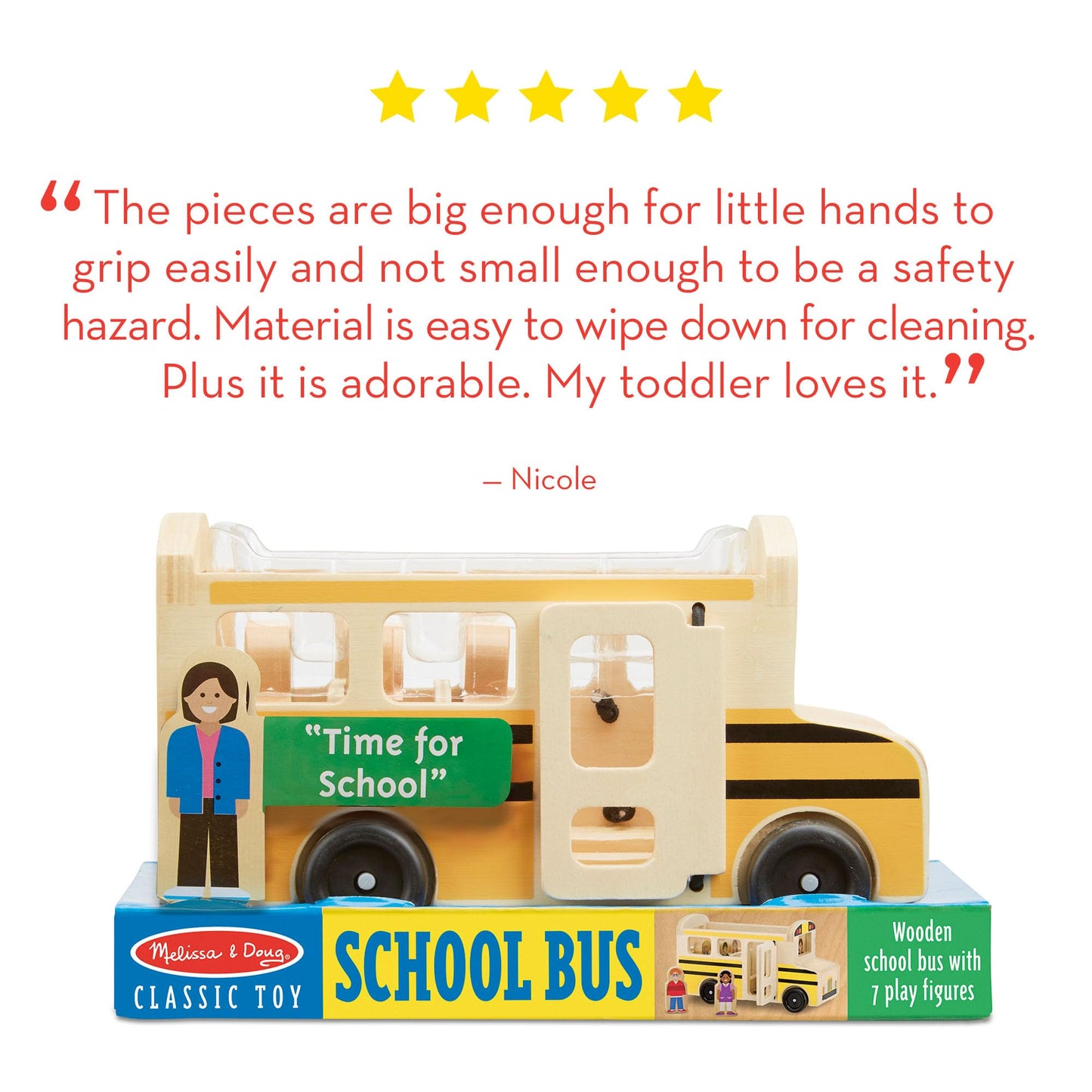 Melissa & Doug School Bus Wooden Play Set with 7 Play Figures