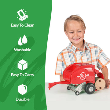 Big Country Toys Red Round Baler - Toy Hay Baler - 1:20 Scale - Farm Toys - Durable & Lifelike - Playable & Collectible…
