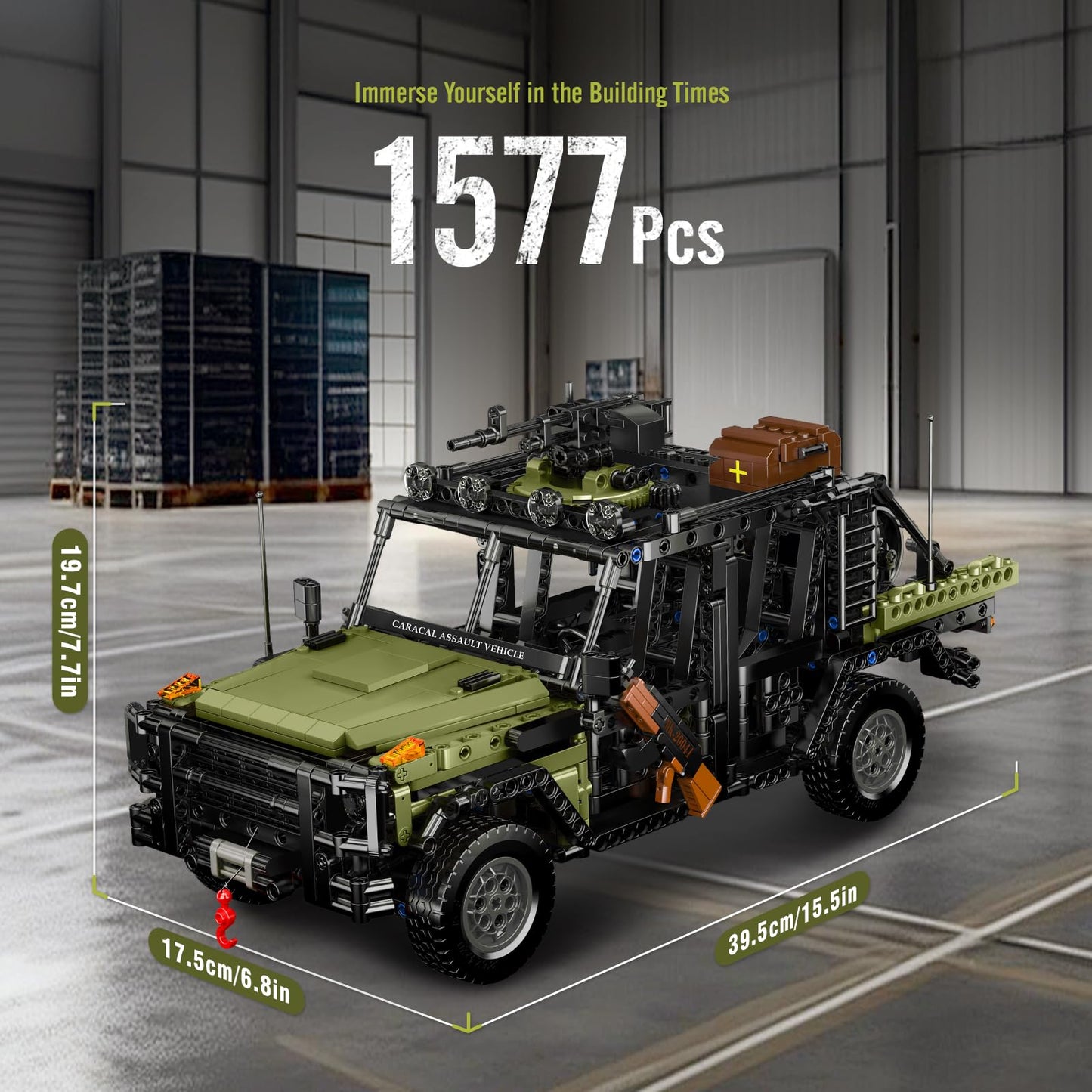 Mould King 20042 Military Truck Building Set, Buildable Toy, Off-Road Car with Romote Control, Collectible Army Model to Build and Display (1577