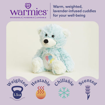 warmies Microwavable & Weighted Stuffed Animals, Celebration Bear - Heated Stuffed Animal Plushie for Warmth & Comfort - Cute Soft Plush Toys