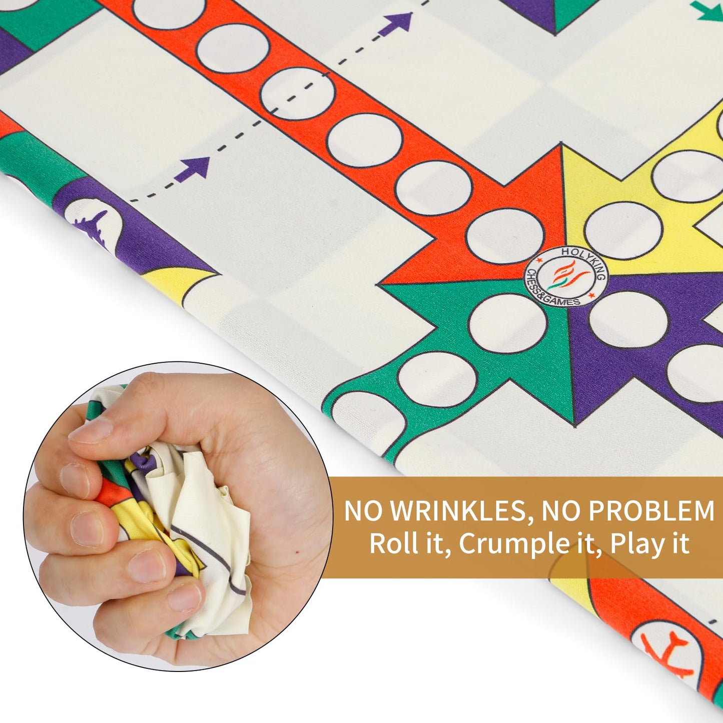 HOLYKING 2 in 1 Chess and Flying Chess Board Game, 15.75 Inch Roll Up Mat