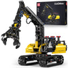 Mould King Crawler Hydraulic Wood Grabber Building Sets, 17077 Engineering Excavator Model Kit, Air Pumps Construction Set, MOC Cool Birthday