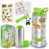 Kdemeng DIY Decorate Your Own Water Bottle for Girls with Trendy Stickers - 5 6 7 8 10 Year Old Girl Birthday Gift (Animal)
