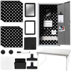 COARVXA 17Pcs Locker Set with 6 Magnetic Locker Wallpaper Locker Shelf Whiteboard Dry Erase Board Fur Rug Carpet Marker Sticky Note for School Lockers