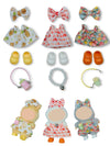 MOFABIA Clothes for 17cm Doll, 12 Pcs Set Doll's Outfits Luxury Clothes Bow Headset Shoes and Accessories, Stylish Adorable Dolls Dress Clothes(No