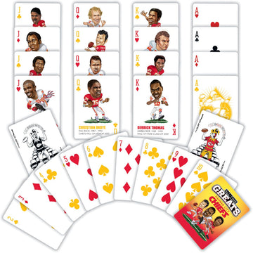 Masterpieces Kansas City Chiefs All-Time Greats Playing Cards, Official NFL Team Deck, Custom Team Designs, 52 Cards & 2 Jokers, Sports Fan Gift, Ages