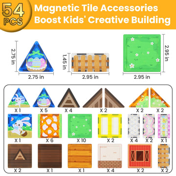 Sisxmif Magnetic Tiles for Kids Ages 4-8, Magnetic Building Blocks