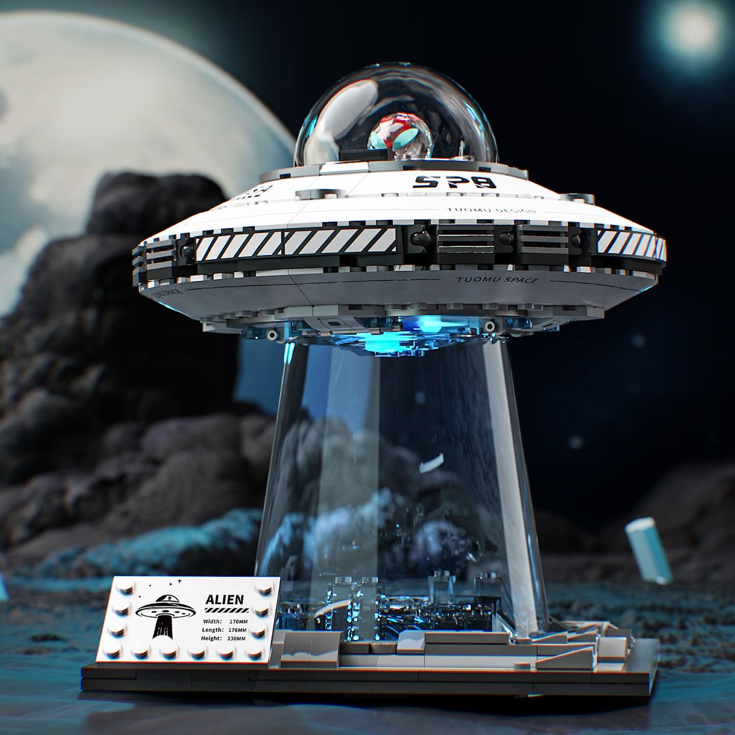 UNCLE BRICK Space UFO Spaceship Building Sets, Galaxy Interstellar Spaceship Sets,Collection Creative Star Spaceship Building Kit for Animation