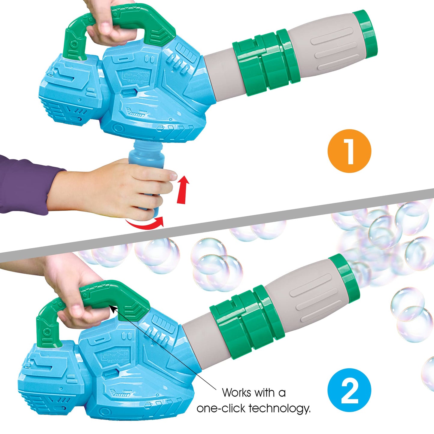 ArtCreativity Bubble Leaf Blower for Toddlers, with 3 Bottles of Bubble Solution and 3 Wands, Fun Bubbles Blowing Machine Toys for Kids, Great