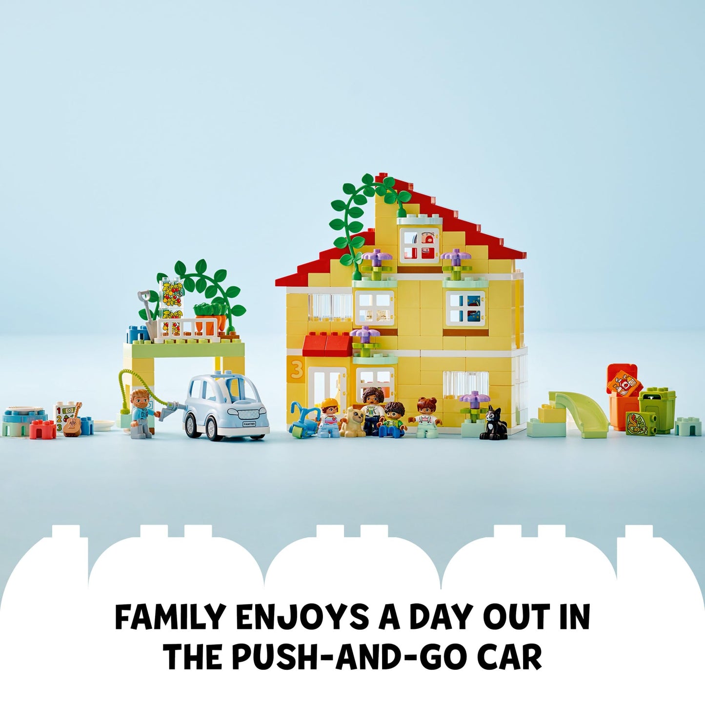 LEGO DUPLO Town 3 in 1 Family House 10994 Educational STEM Building Toy Set for Toddlers Ages 3 and Up, for Kids, Car Toy and 3 Floor House Lets The