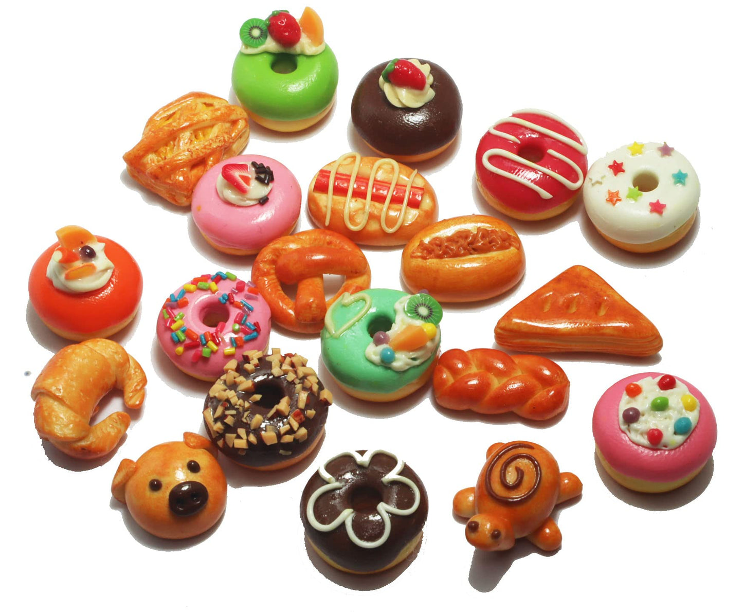 20 Assorted Bakery and Bread Dollhouse Miniature,Dollhouse Accessories for Collectibles Scale 1:6