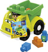 MEGA BLOKS Toddler Building Blockstoy Car with 1 Block Buddies Figure, Raphy Recycling Truck for Toddlers 1-3