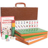 GUSTARIA Chinese Mahjong Set, Mahjong Game Set with 146 Numbered Large Tiles (1.5", Green), Mahjong Tiles Set with Brown Carrying Case
