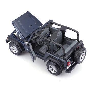 Maisto Plastic Jeep Wrangler Rubicon Diecast Vehicle (1:27 Scale), Metallic Blue