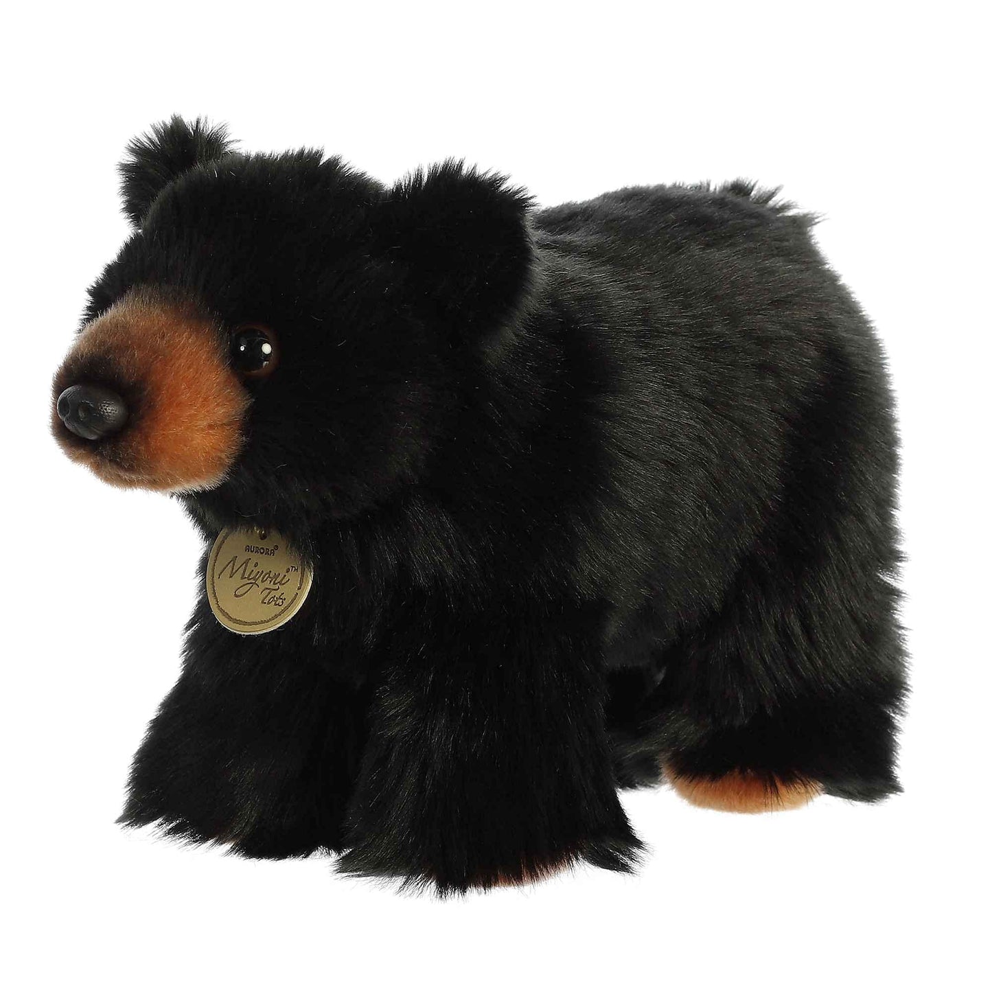 Aurora® Adorable Miyoni® Tots Black Bear Cub Stuffed Animal - Lifelike Details Make a Cherished Companion - Perfect for Decorating Bedrooms or