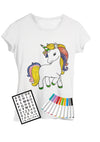 DaVinci in You Coloring Shirt Kit for Girls with 10 Fabric Markers and Alphabet Stencil - DIY Arts and Crafts, Unicorn, Mermaid and Birthday Girl