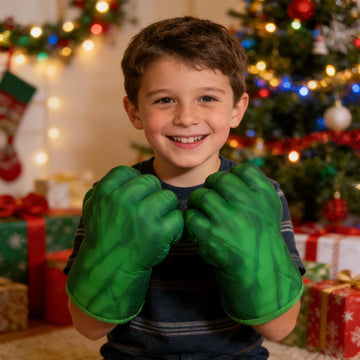 NuGeriAZ Superhero Gloves for Kids Superhero Hands Toy Soft Plush Hero Fists Cosplay for Boy Christmas Halloween Birthday Gift(Green C)