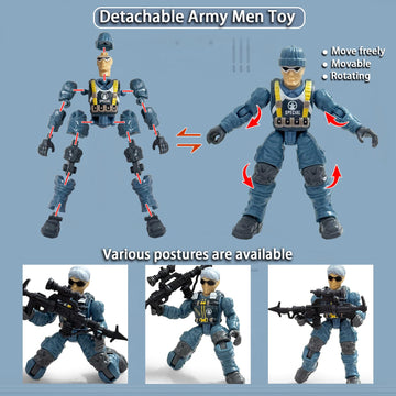 Army Men Action Figures, Toy Soldiers for Boys 6-8, Boys Toy Plastic Army Men Toys with 2 Dogs and 6 Weapons Toys for Boy Military Collectors