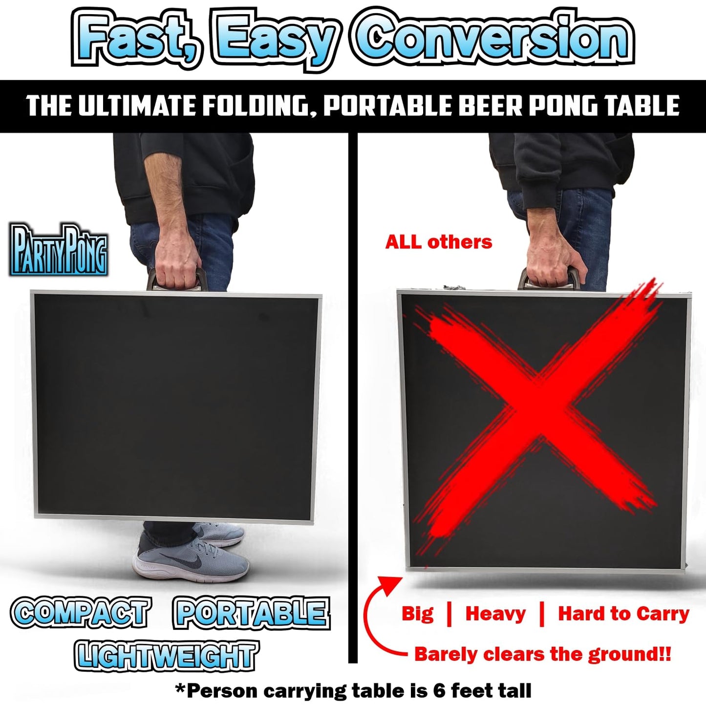 8-Foot Folding Beer Pong Table