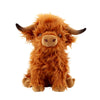 rivoeis 10.5 inches Highland Cows Stuffed Animals, Cute Fluffy Cow Plush Figure Toys Realistic Highland Cattle Plush Decor for Kids Baby Girls Boys