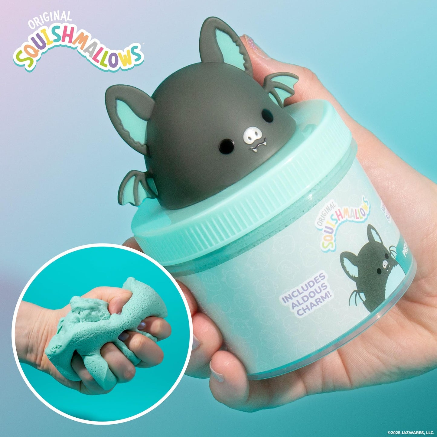 Original Squishmallows Scented Slime Jar, Vanilla, Aldous the Fruit Bat