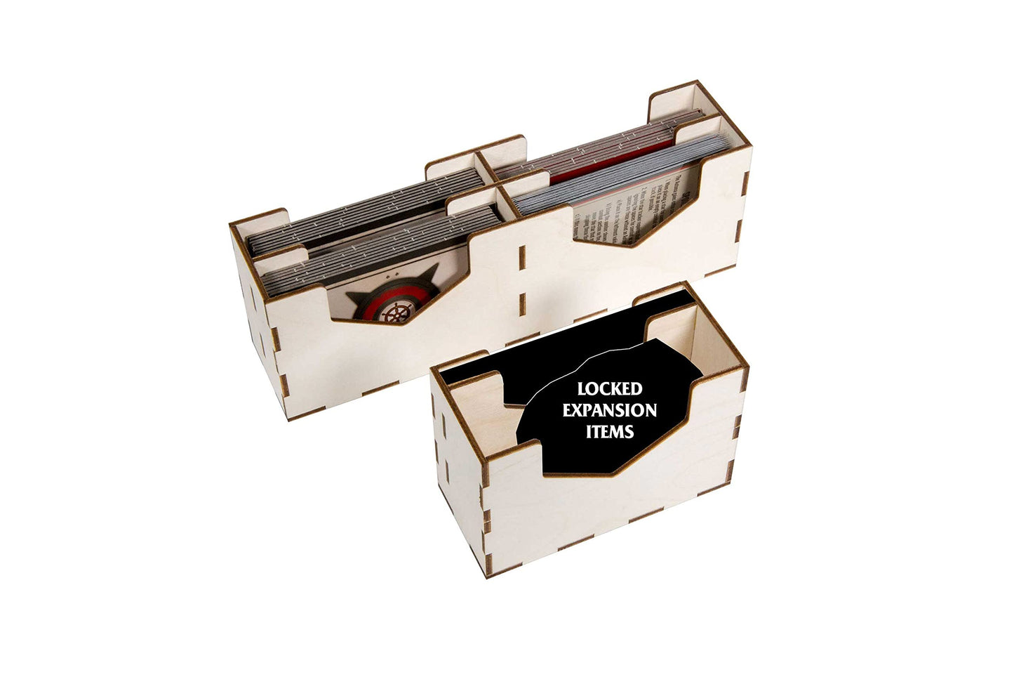The Broken Token Game Organizer Compatible with Scythe Legendary Expansion - Wooden Game Organizing Box with Multiple Trays