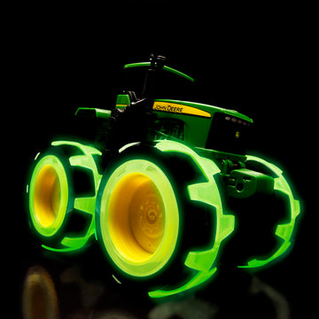TOMY Monster Treads Lightning Wheels - John Deere Tractor - Motion Activated Light Up Monster Truck Toy - John Deere Tractor Toys with Monster Truck