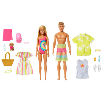 Barbie GJB71 Barbie Gift Set with Convertible, Pool, Barbie Doll and Ken Doll in Swimwear