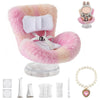 SYFLHYP Cute Doll Car Seat for Labubu, Premium Car Seat Accessories for 4-7in Dolls, 360° Rotation, Including Air Vent Clip, Desktop Stand, Adjustable