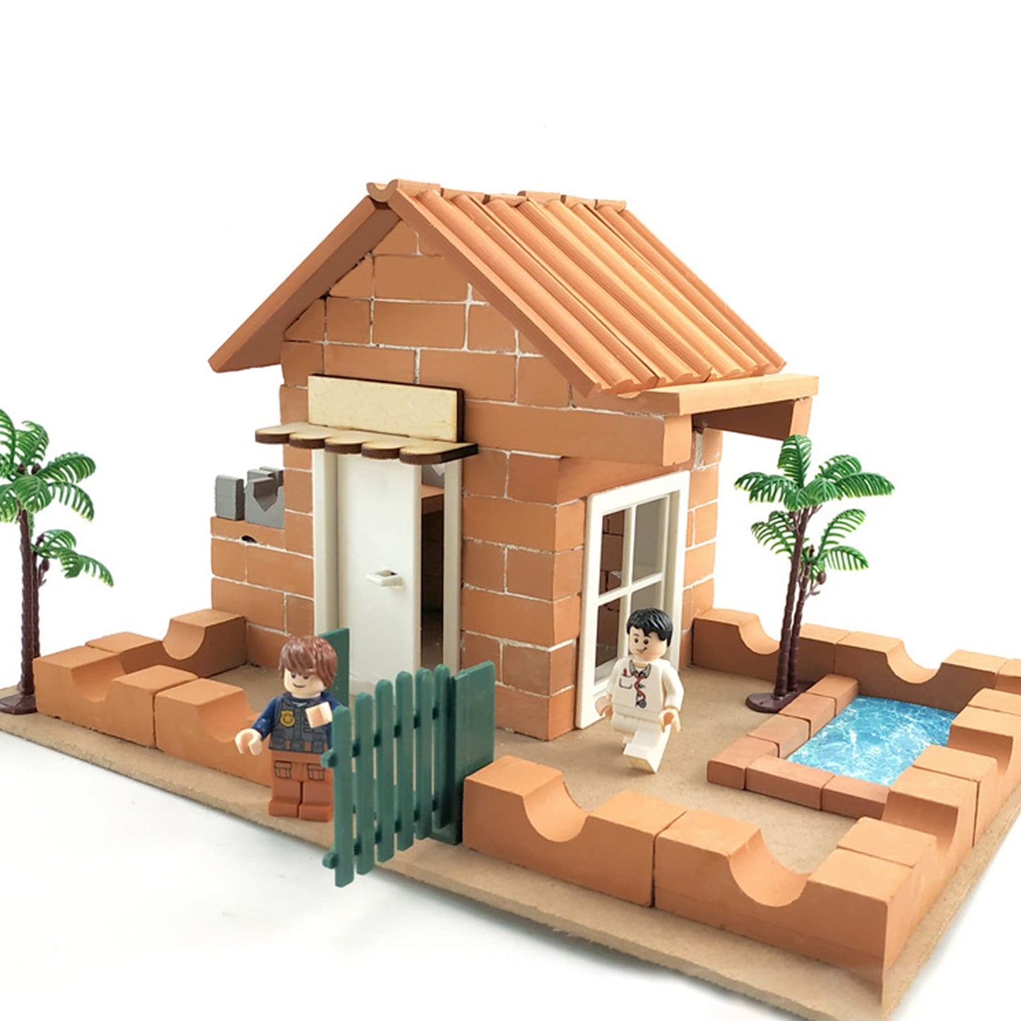 Cayway 300 PCS Mini Red Wall Bricks Miniature Brick Scale Model Bricks, 2 Size Mini Bricks Model Sand Table Micro Landscape Accessories DIY Bricks