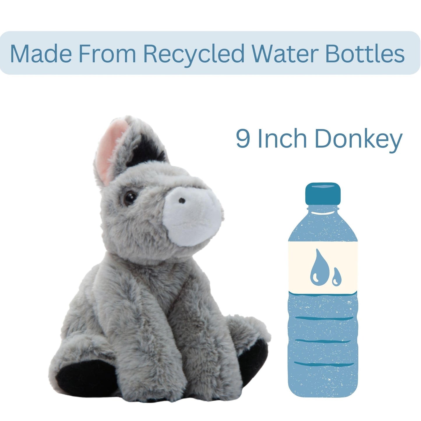 The Petting Zoo Floppy Donkey Stuffed Animal Plushie, Gifts for Kids, Wild Onez Wildlife Animals, Donkey Plush Toy 9 Inches
