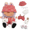 Ynottek Clothes for Labubu, Six-Pieces Set (No Doll ) for 15/17 CM Dolls, Including Clothes, Hats, Pants, Shoulder Bags, Shoes, Glasses,Underwear