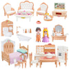 Princess Dollhouse Furniture Set, 48 Piece Luxury Miniature Accessories Collection with Living Room, Bathroom, Bedroom?Kitchen, TV Entertainment Set