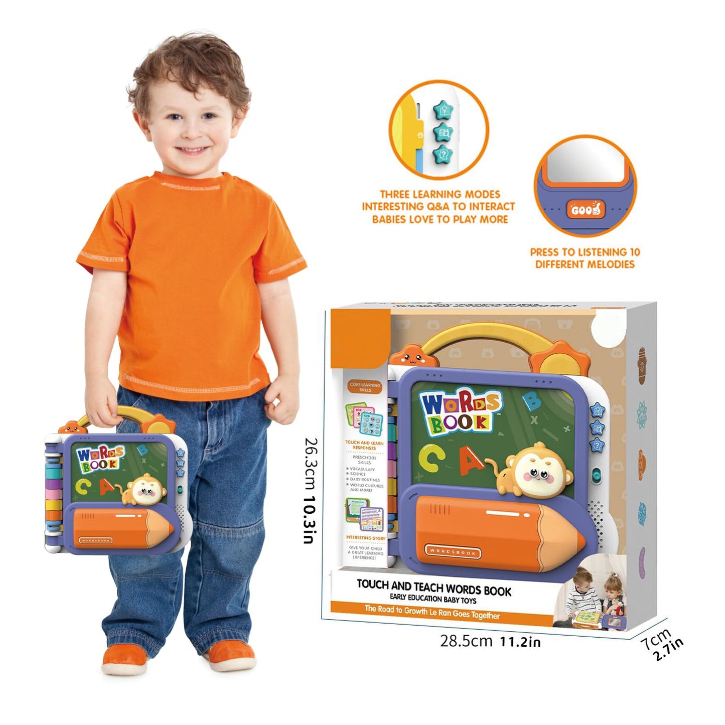 Interactive Toddler Books with Touch Control Sound Pages | Learning Modes & Melodies | Musical Books for Kids | Educational Toys for Boys & Girls |