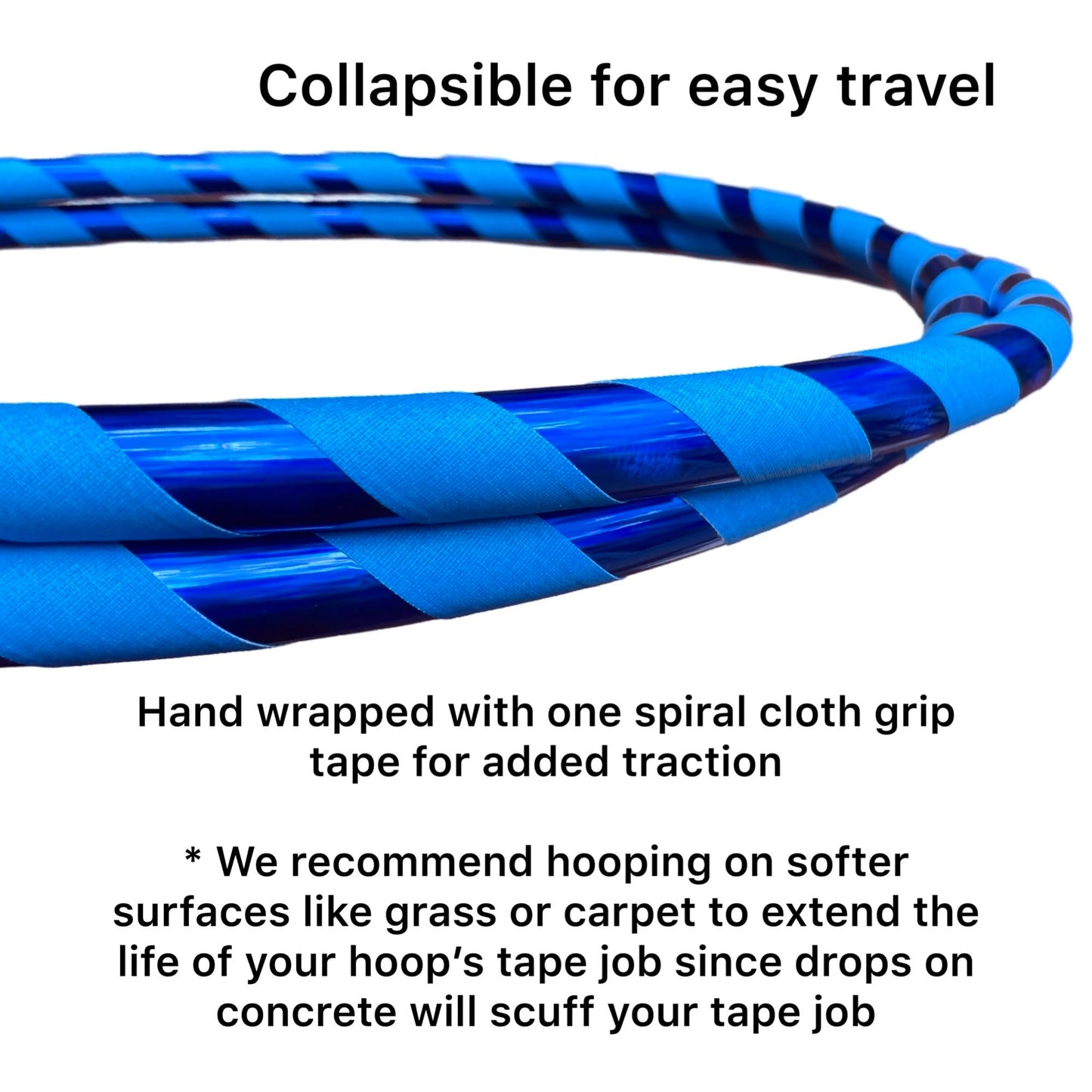 SpinMajik 36" Blue Dance Hula Hoop | Lighter Weight at 11 oz | Made in the USA