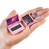 1/12 Dollhouse Furniture Decor Laptop Accessories, 1/6 Scale Minature Tablet Smart Phone Mini Stuff Doll House Furniture Play Set Accessories 3 Pcs