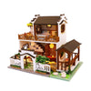 Cool Beans Boutique Miniature DIY Dollhouse Kit - Wooden Asian Dollhouse Traditional Home - with Dust Cover - Architecture Model kit (English Manual)