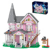 Myth Qholve Pink Palace Apartment Building Set Halloween Haunted House Blocks Detailed Castle House Model with Classic European Style Detailed
