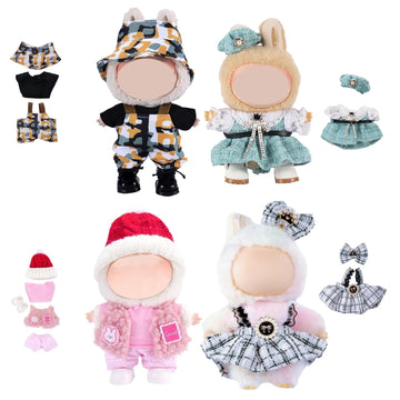 4 PCS - 17 cm Doll Clothes Sets (excluding Dolls), Dress and Work Pants Sets, Suitable for 17 cm Accessories Sets, Cute Dressing Clothes, Unique Style
