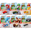 Hot Wheels Super Mario Character Cars - Complete Bundle of 6 (GJJ23?956G) | Includes Mario, Luigi, Princess Daisy, Blue Yoshi, Donkey Kong & Bullet