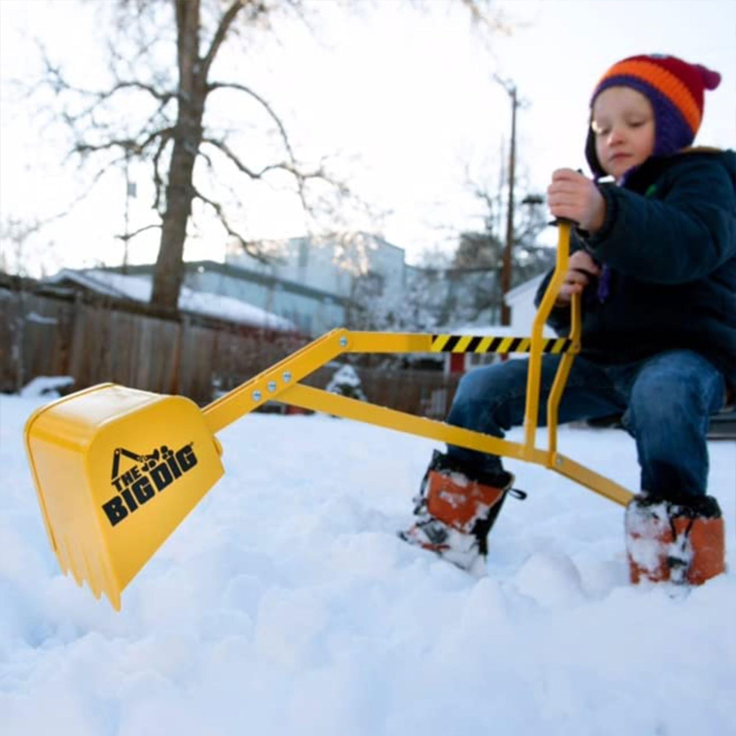 Big Dig Excavator Ride-On Sandbox Digger with 360 Rotation Base, Yellow
