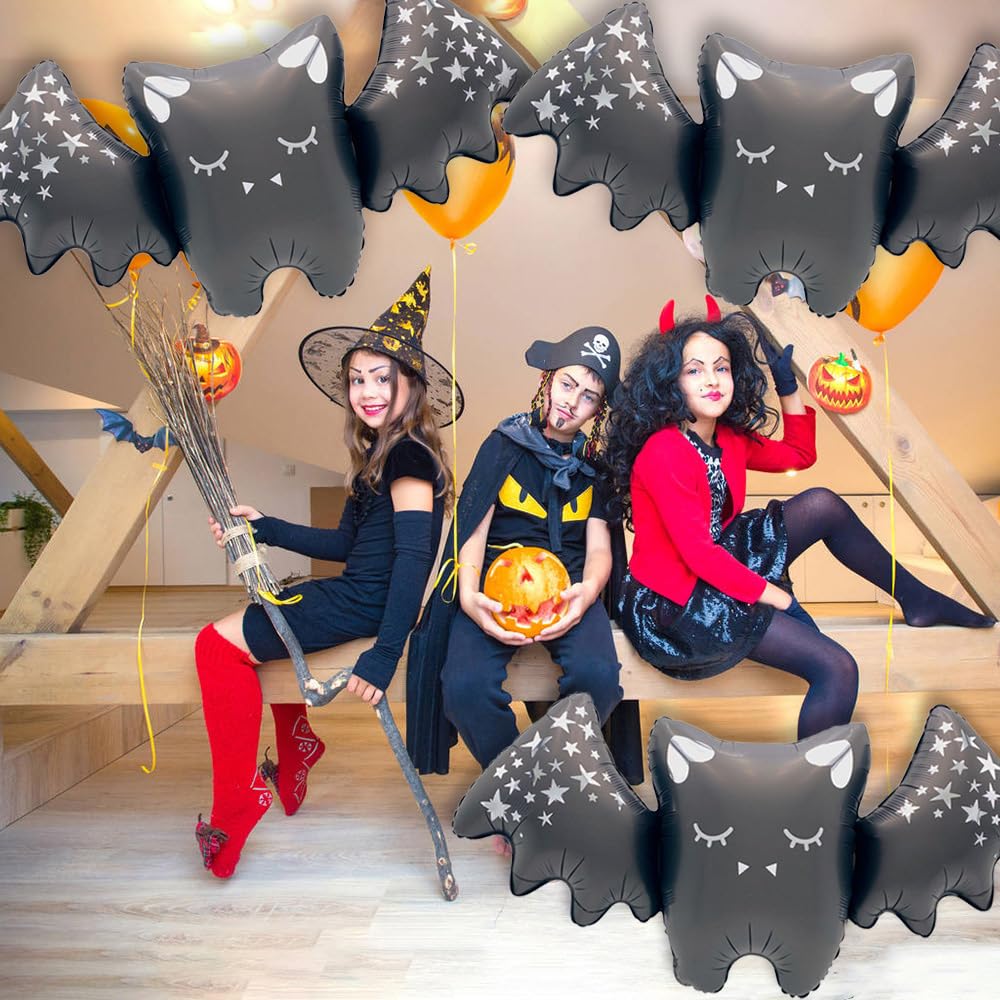 Black Bat Balloons Man Halloween Balloons for Halloween Theme Party Supplies Spooky Party Decor Birthday Party Decorations Supplies Balloon Sets-3 Pcs