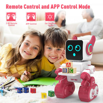zechuan Robot Toy for Kids, Remote Control Intelligent Programming RC Robot, Suitable for Music, Dancing, Talk, Play for Girl and Boy (Pink)