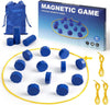 Magnetic Chess Game with 24 Travel-Stones, Magnet Chess 3 String & Portable Storage Bag, for Family & Party & Travel & Camping, Exciting Magnetic Game